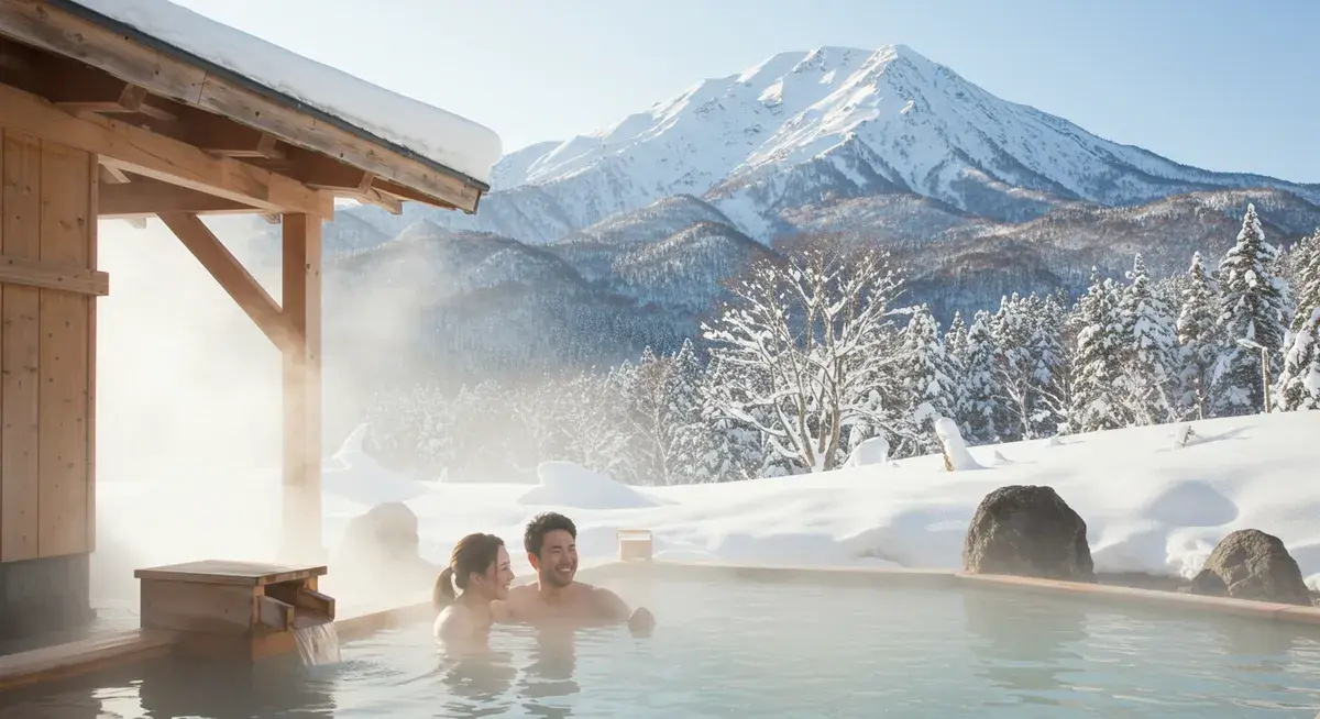 Vista invernal de Hotel101 Niseko con Mount Yotei